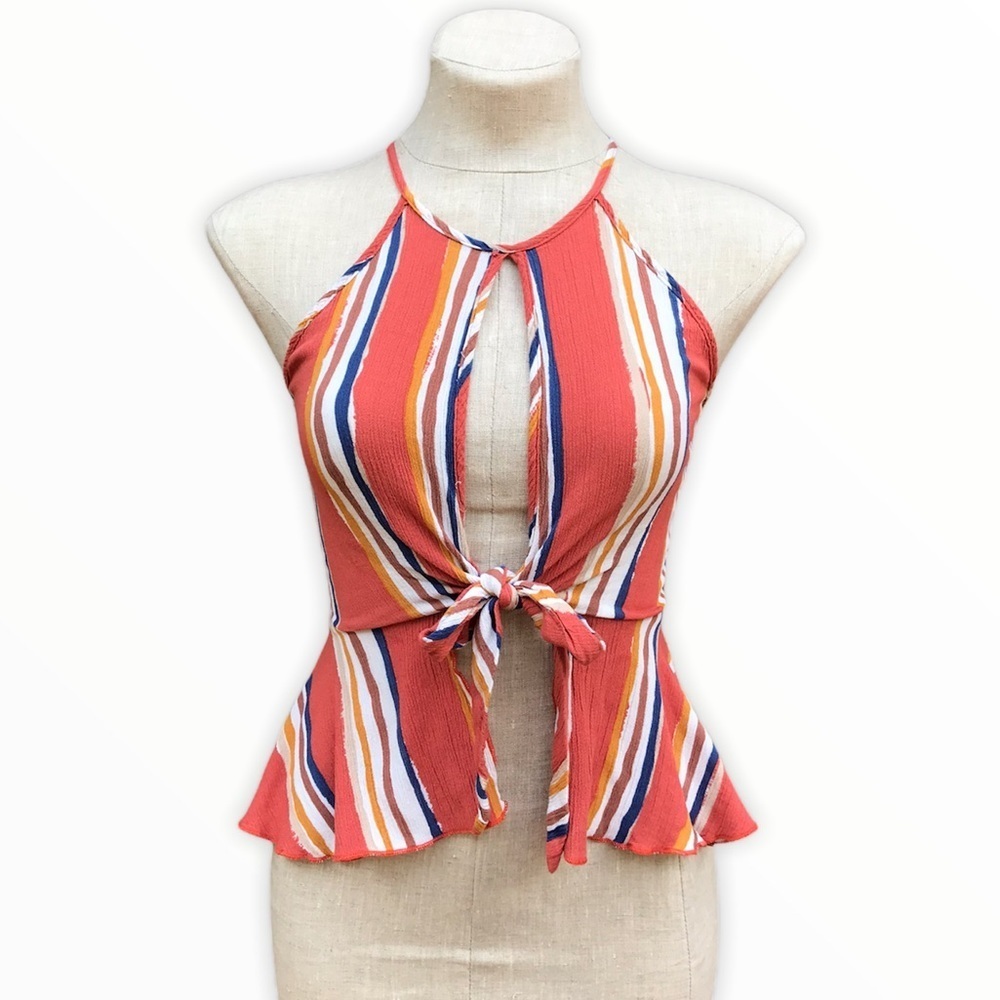 January 7 Women’s Boho Peplum Top Orange Small